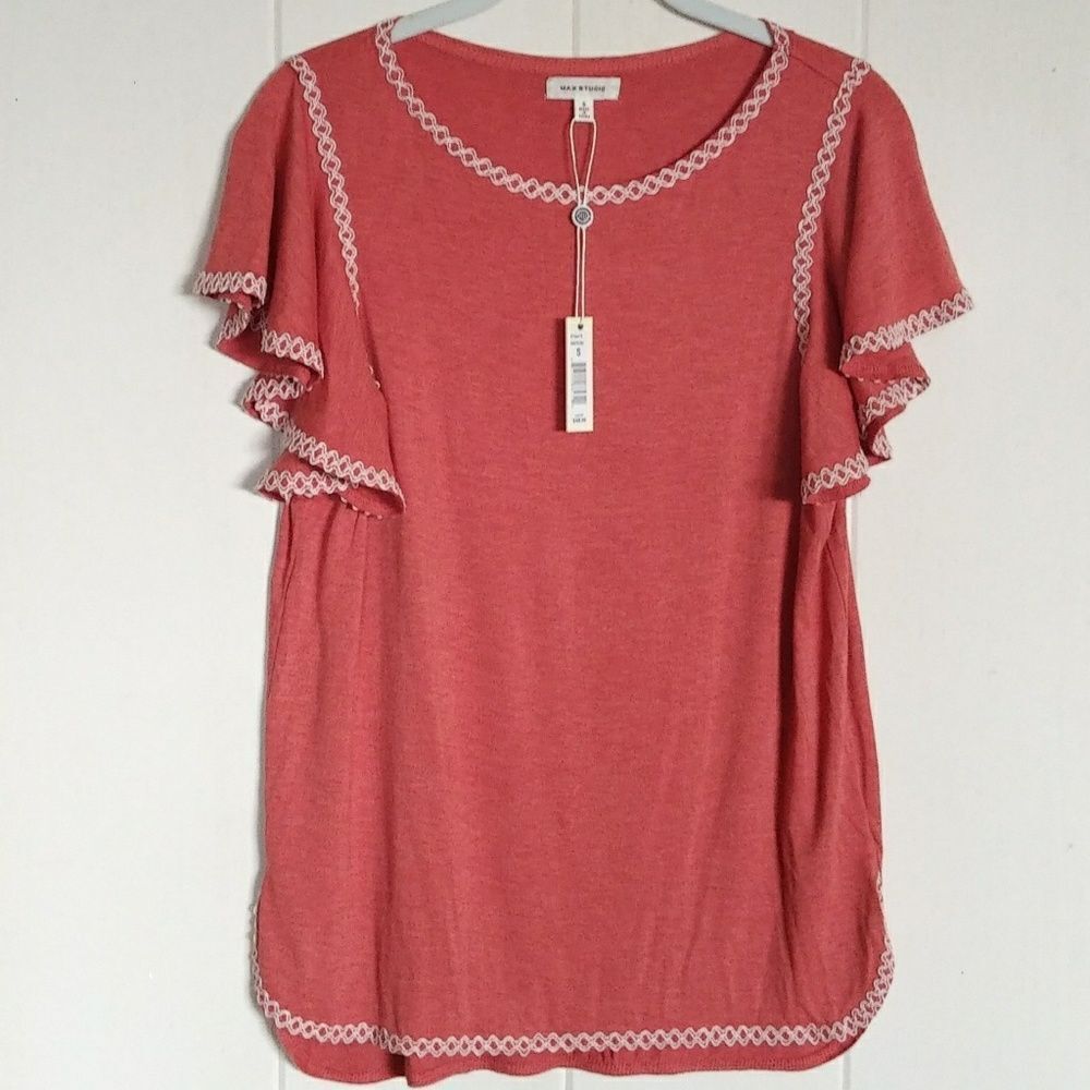 Max Studio Flutter🦋 Sleeve Top NWT